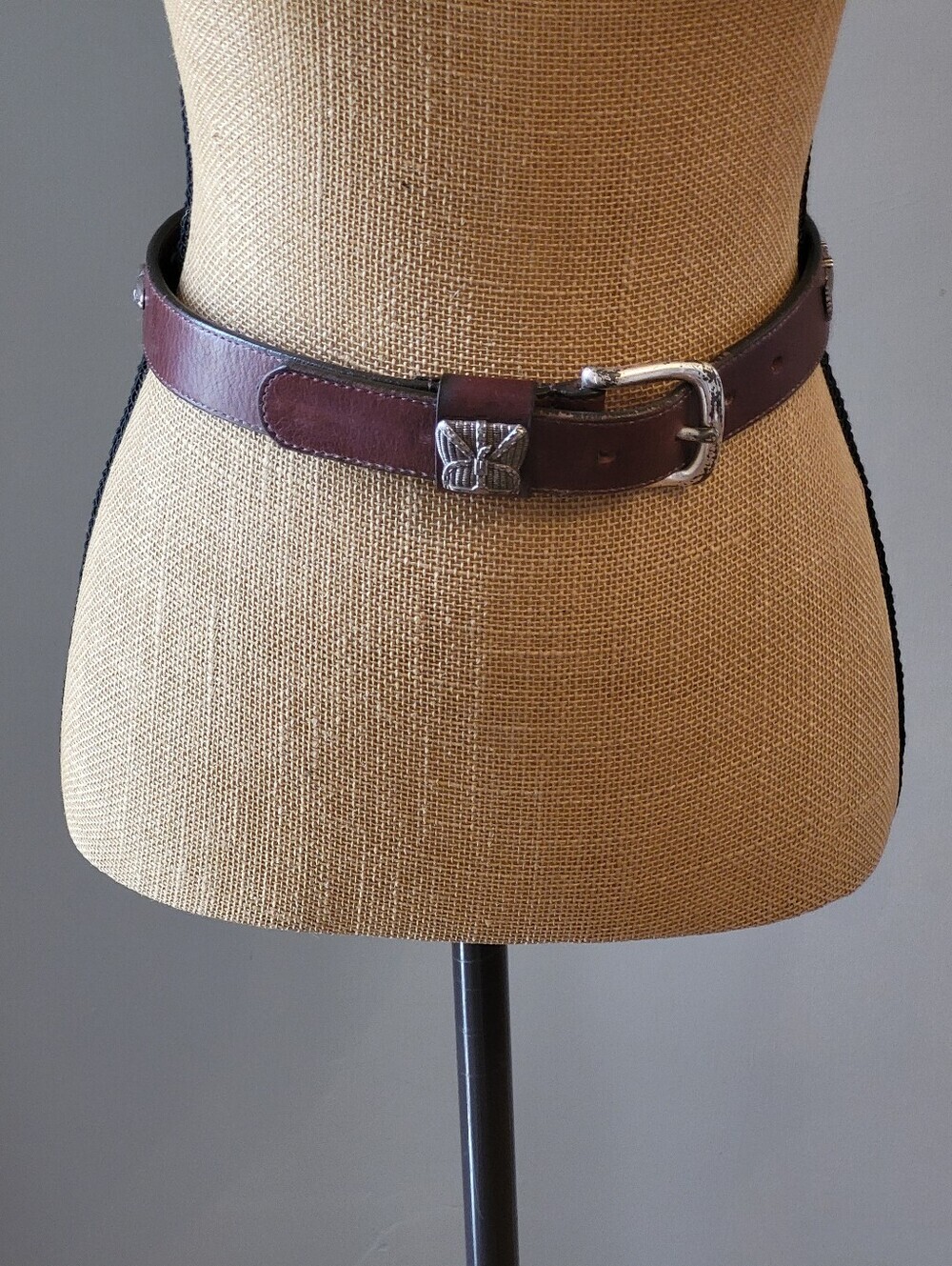 Brighton #9703 Vintage 90s Brown Italian Leather Belt Small Trout Themed